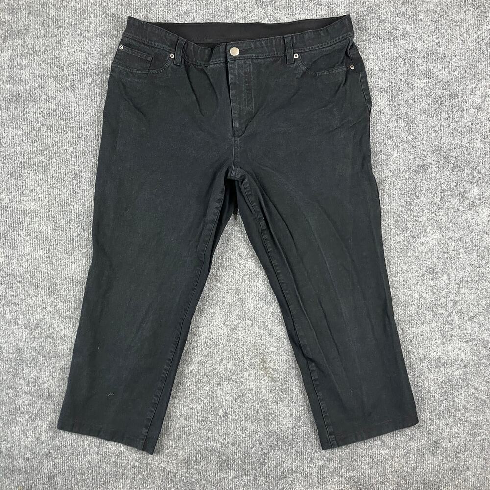 Chico's Jeans Mens Size 3 Black Pull-On Stretch Denim Comfort Waist Casual